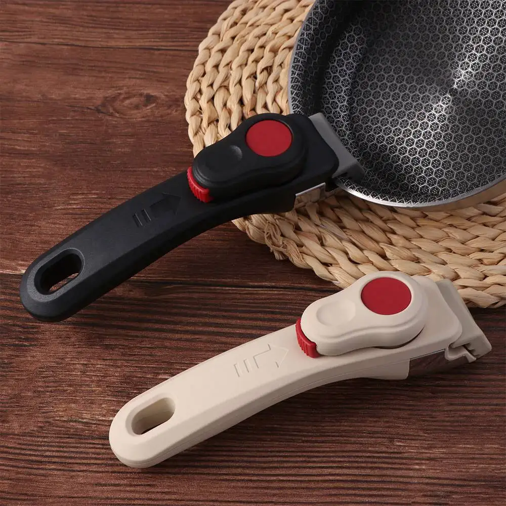 Detachable Removable Pan Handle Anti-Scalding Ergonomic Pan Gripper Removable Knob style Pot Replacement Clip Cookware Parts