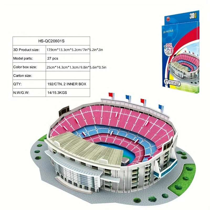 DIY Miniature Football Field 3D Paper Puzzle Kit World Famous Stadiums Models Football Game Peripheral Toys