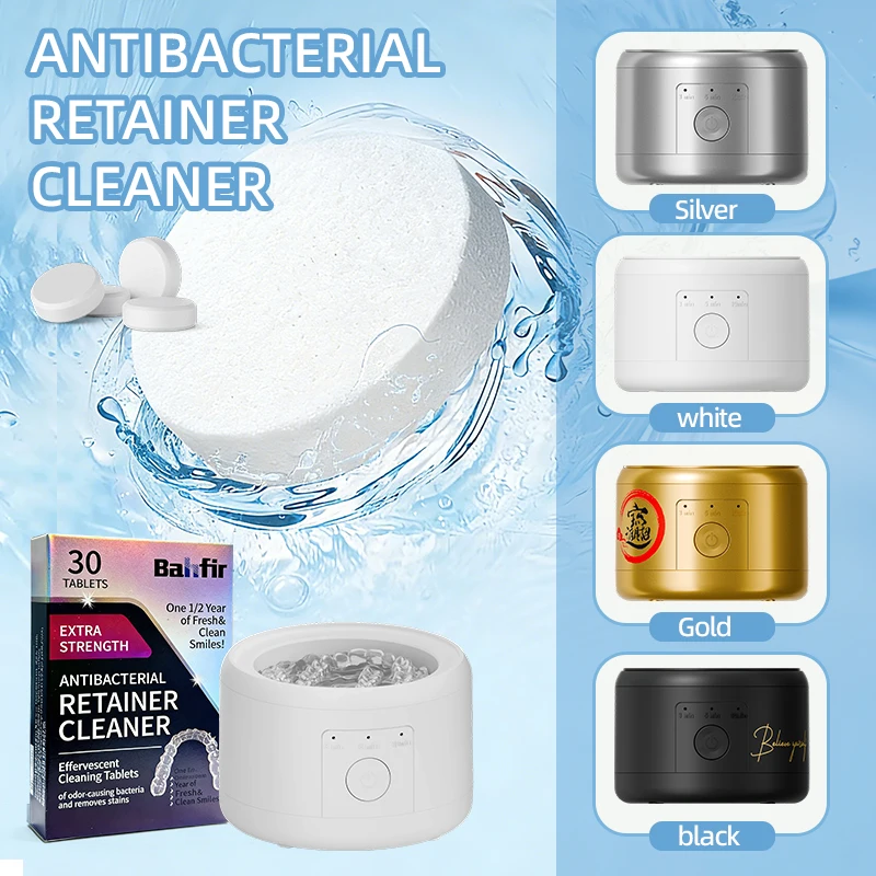 

USB электрический ультразвуковой очиститель для ухода за зубами, многофункциональный для протезов, брекетов, фиксаторов с дисперсимые чистящие таблетки