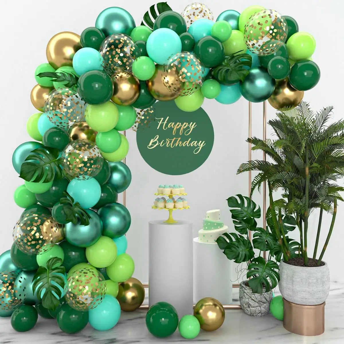 

Jungle Safari Party Green Balloon Garland Arch Kit Latex Baloon 1st Birthday Party Decor Kids Baby Shower Wild One Ballon Globos