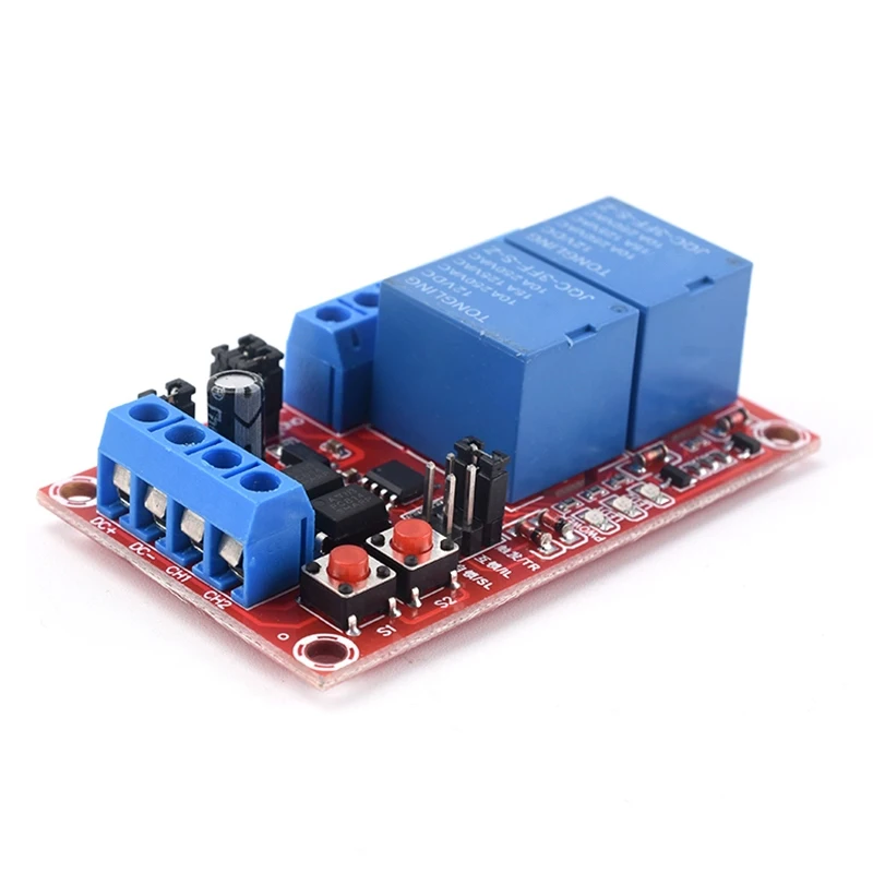 Snvi  2 keys self-locking interlock one of three options Relay module High-low trigger 5V12V24V with switch light