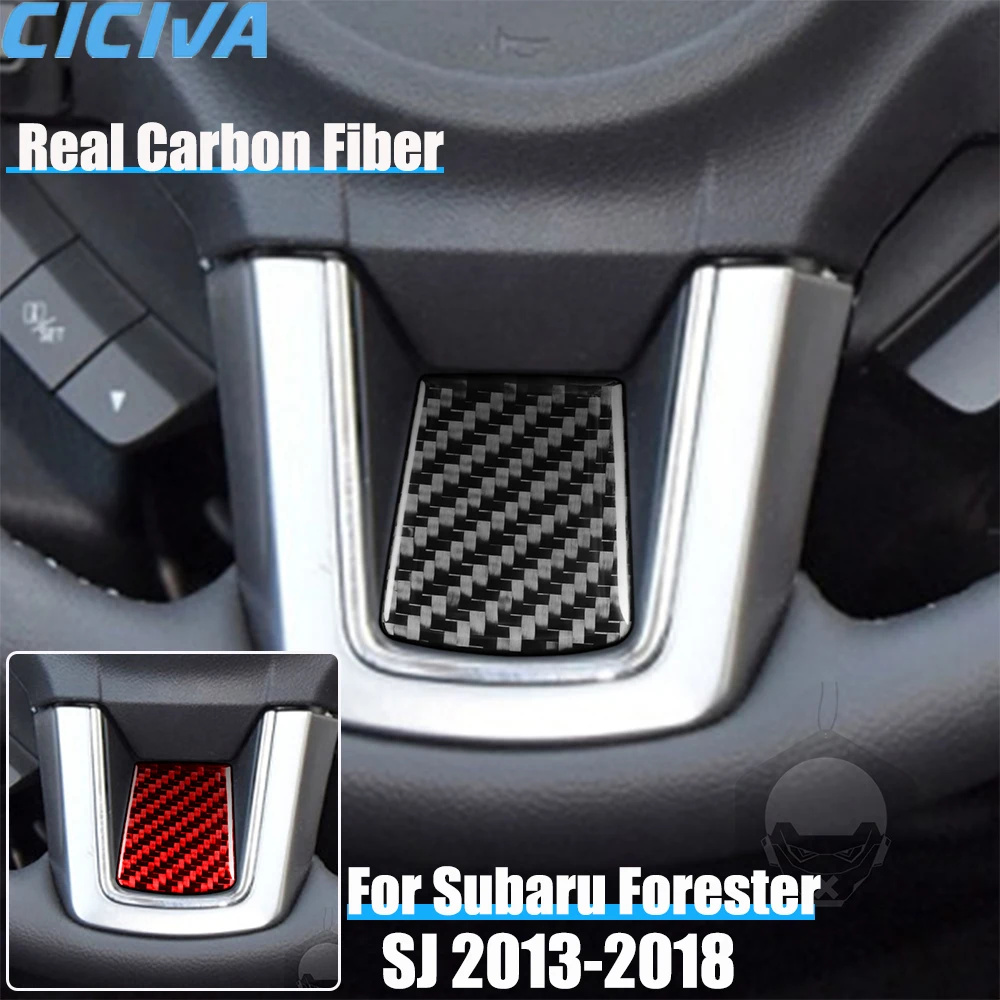 

Автомобильные аксессуары из настоящего углеродного волокна, чехол на руль, подбородок, мягкая наклейка для Subaru Forester SJ 2013 2014 2015 2016 2017 2018