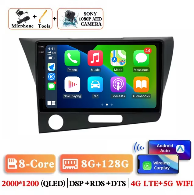 Android 16 autoradio voor Honda CRZ lhd 2010 - 2016, BT stereo, geen 2din video, draadloze Carplay, Auto ADAS, multimedia, 4G speler, DSP
