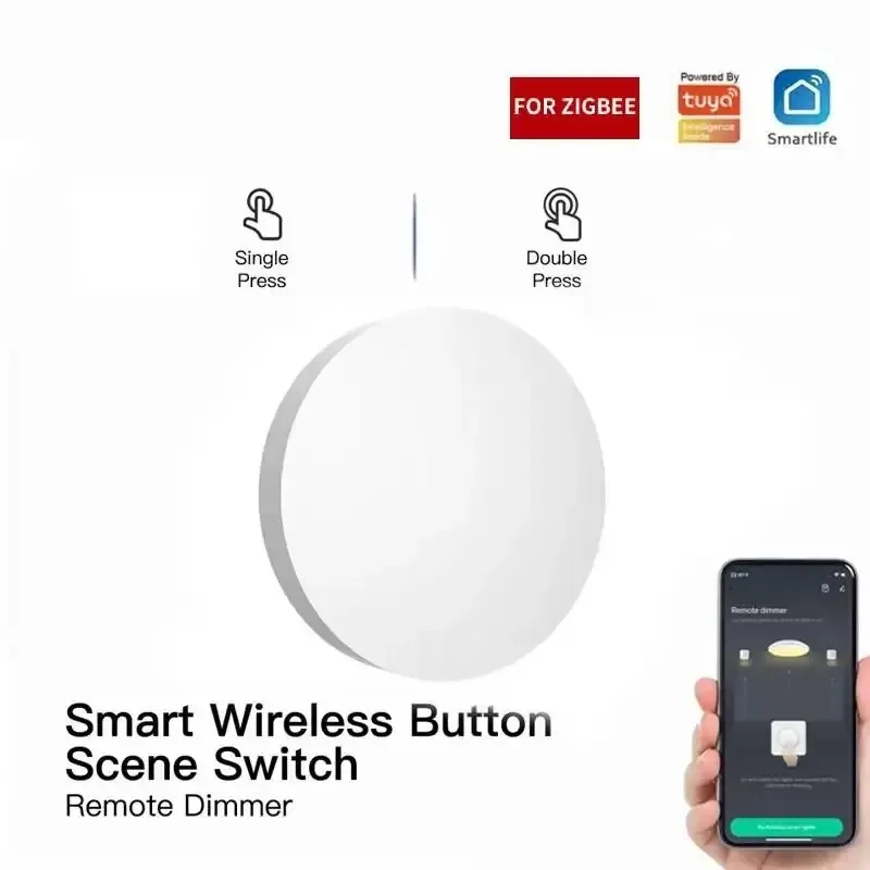 

Tuya ZigBee Smart Button Scene Switch Multi-scene Linkage Wireless Key Switch Battery Powered Automation Need Zigbee Gateway