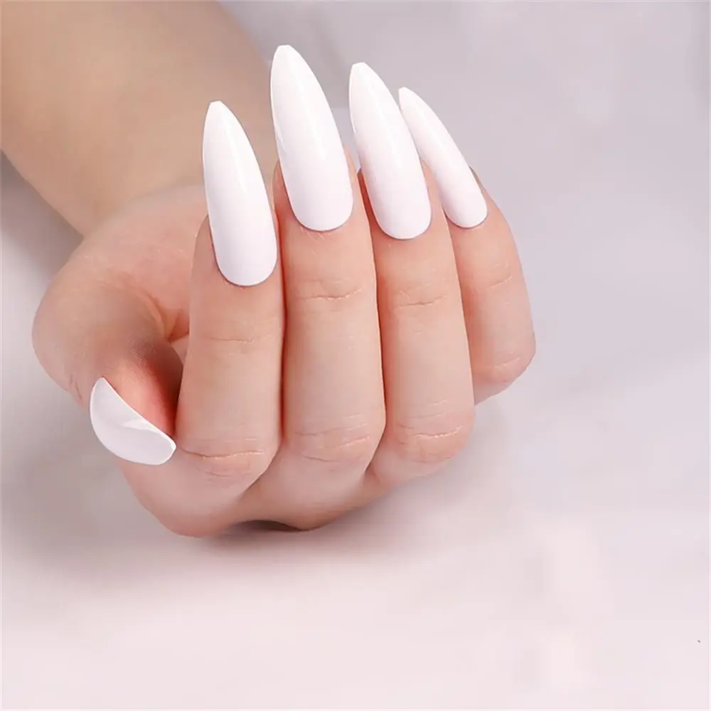 24 stuks eenvoudig te gebruiken ballerina volledige dekking vingerextensies stiletto tips manicure gereedschap nep nagel kunstnagels