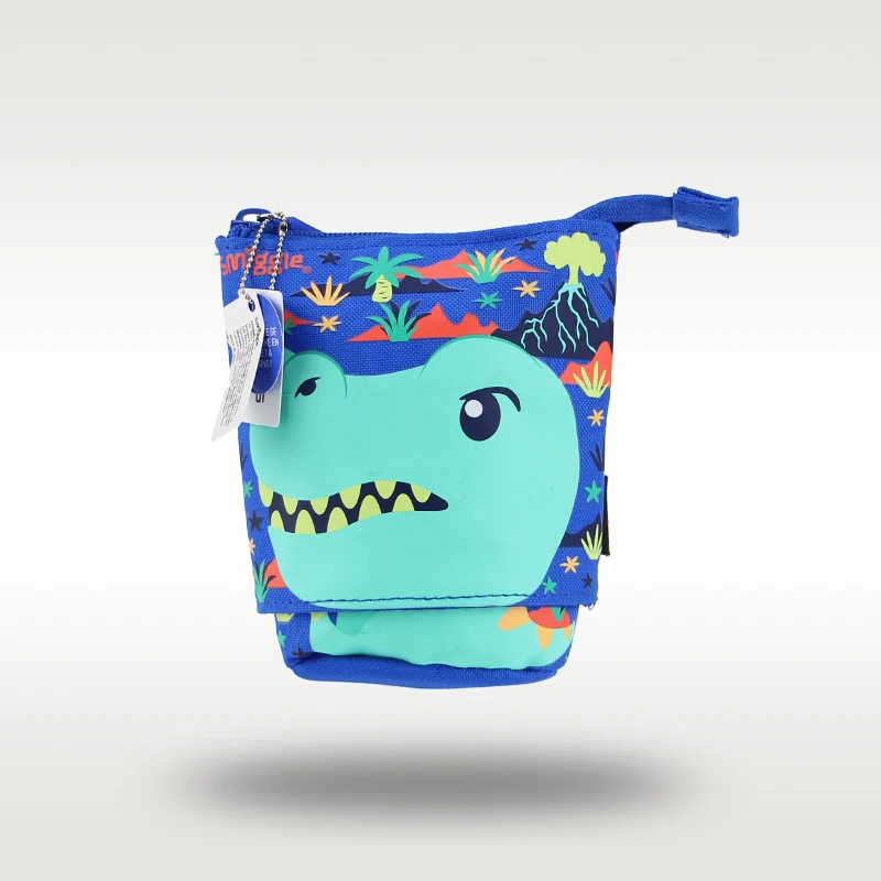 Australia Smiggle Original Children\'s Pencil Case Boys Clutch Bag Blue Green Dinosaur Retractable Pencil Holder Kawaii Stationer