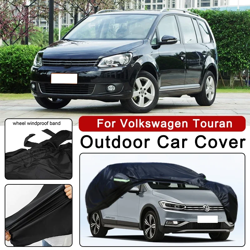 

Outdoor Car Cover Waterproof Dustproof UV Sun Protection, Full Car Protector Exterior Accessories For Volkswagen Touran 1T 5T