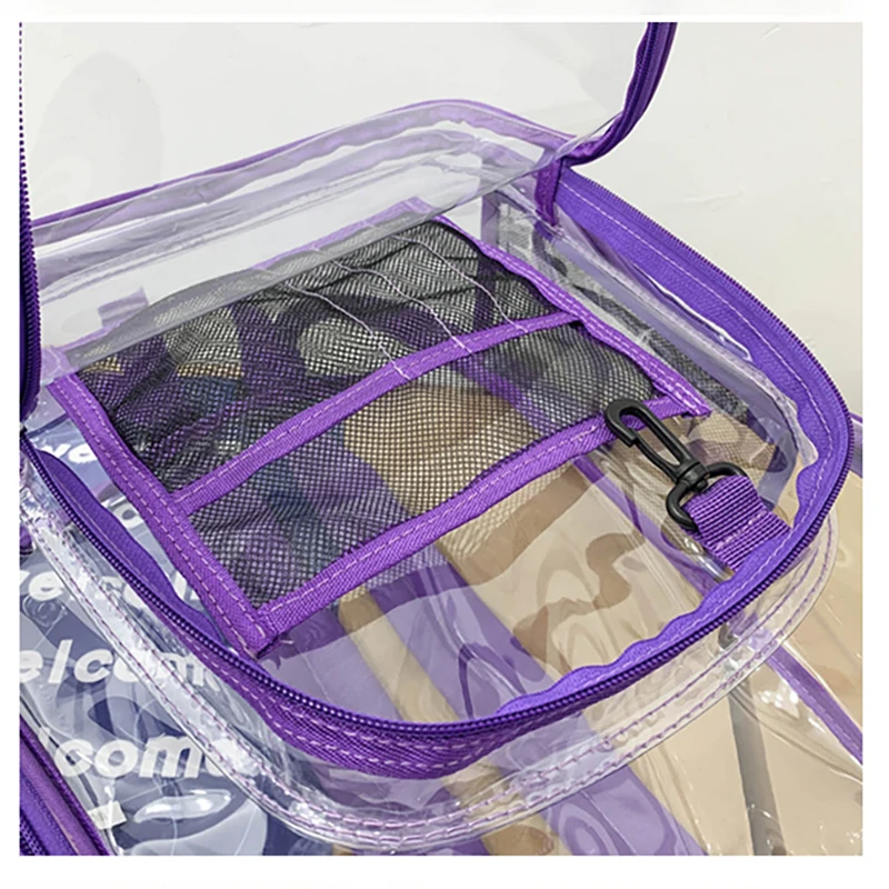 New Women's Clear Backpack Men Transparent Waterproof PVC Bag Girls Fashion College Students Bags High Capacity Solid Backpacks