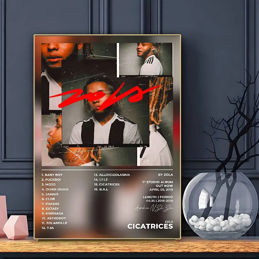 Affiche de rappeur Zola HD, mur collant d'art étanche, décoration de maison, salon, Bar
