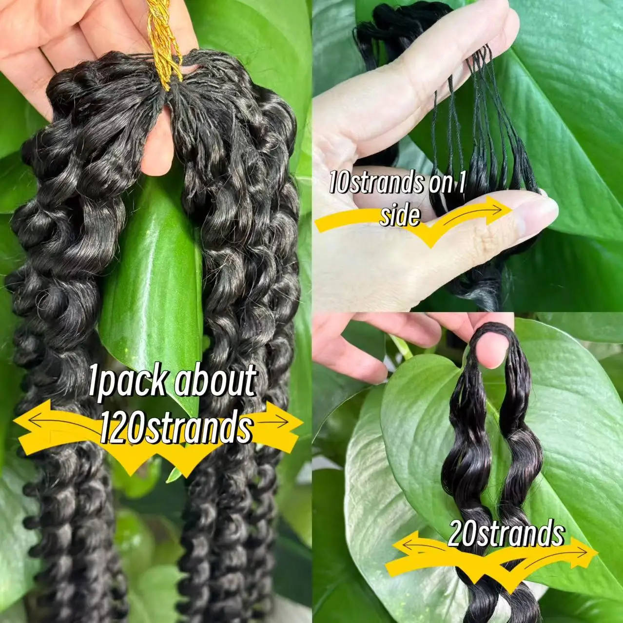 Malaika الكروشيه الشعر البشري قبل فصل مجعد Knotless الكروشيه وصلات شعر 100% شعر الإنسان 100 جرام موجة عميقة الشعر البشري