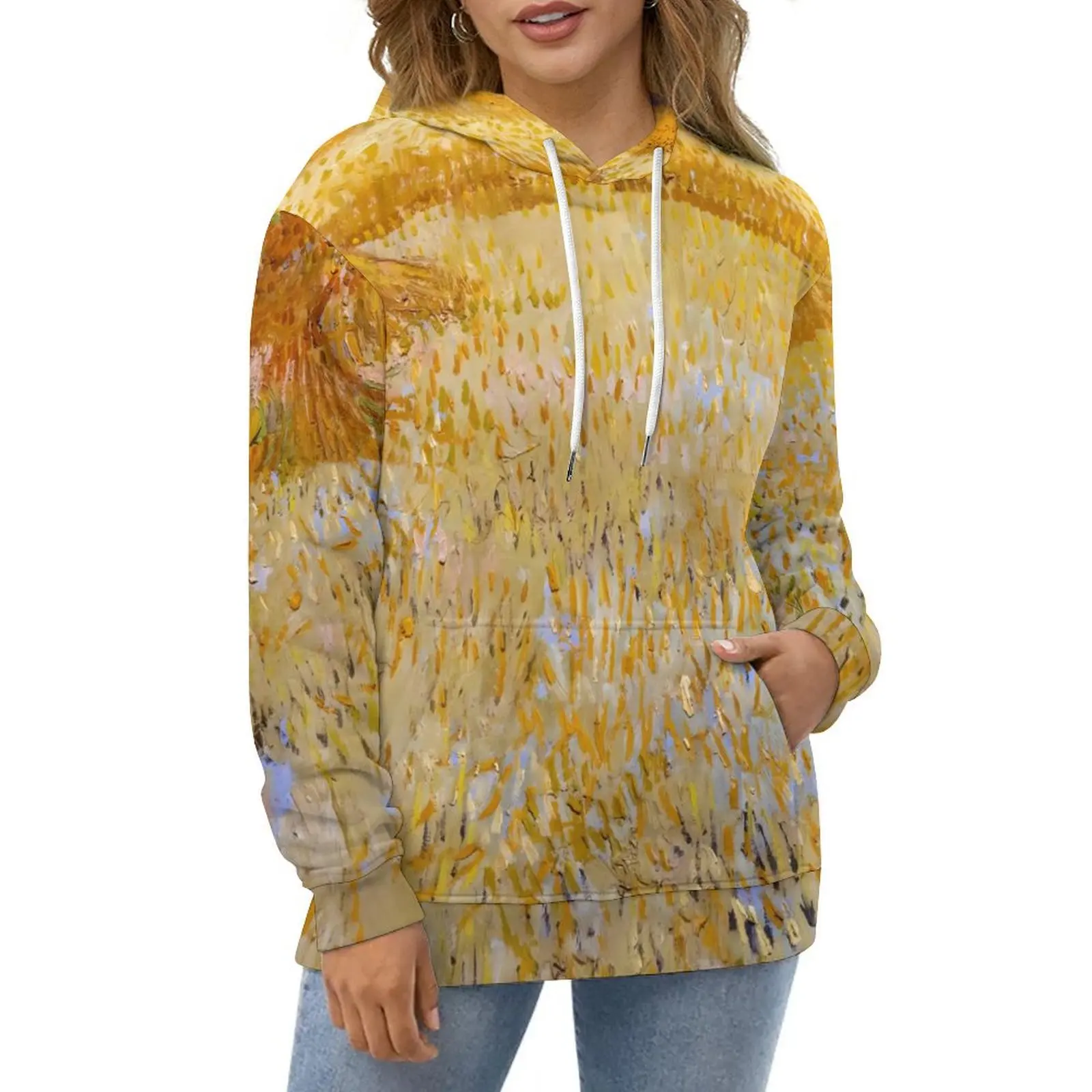 Vincent Van Gogh Casual Hoodies The Harvesters Y2k Loose Hoodie Spring Long-Sleeve Street Style Oversize Hooded Sweatshirts