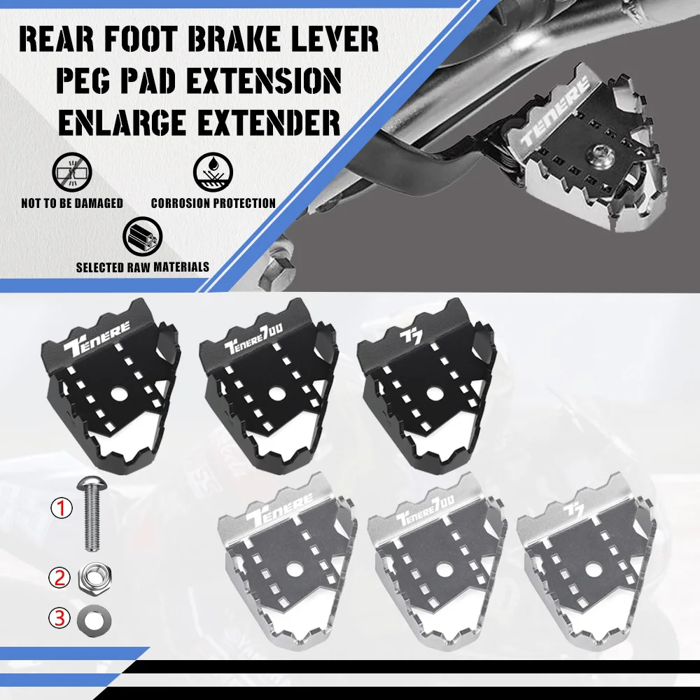 

FOR YAMAHA TENERE 700 Rally Motorcycle Brake Lever Extension Pedal Step Plate Enlarge Extender T7 Rally 2019 2020 2021 2022 2023