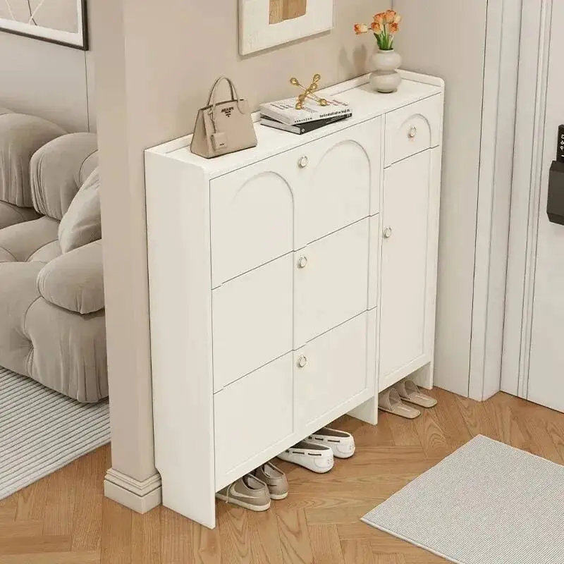 Entrance Hall Simple Shoe Cabinets Solid Wood Minimalist Modern Men Shoe Rack Space Saving Vintage Muebles Ornaments Home Decor