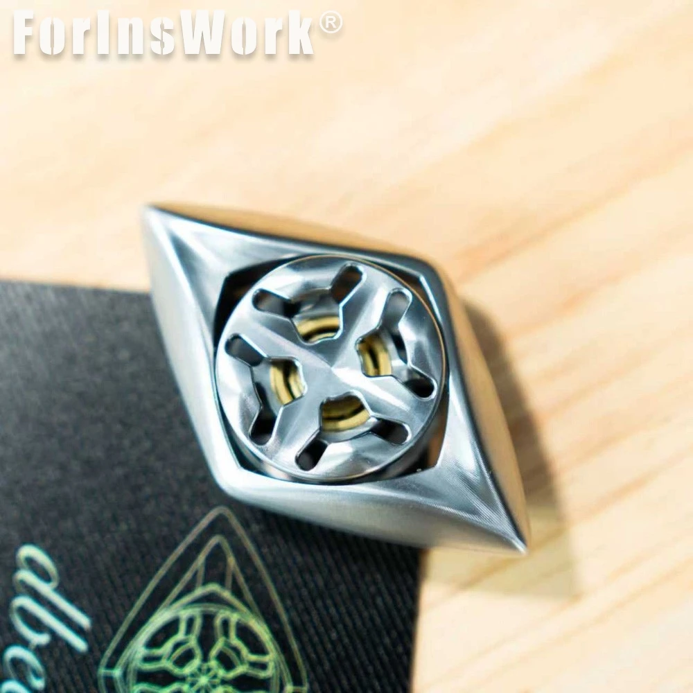 DB EDC Timascus dubbellaagse fidget-spinner voor lage temperaturen - EDC-speelgoed met stressverlichting van premium materiaal |   Soepel handgevoel