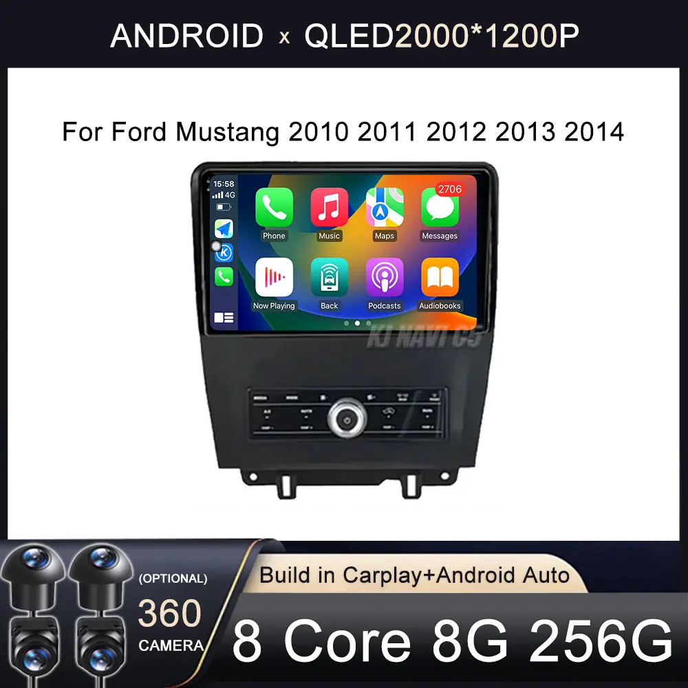 

Android 14 для Ford Mustang 2009 2010 2011 2012 2013 2014 стерео Мультимедийный Плеер Автомагнитола GPS-навигация 360 камера Carplay