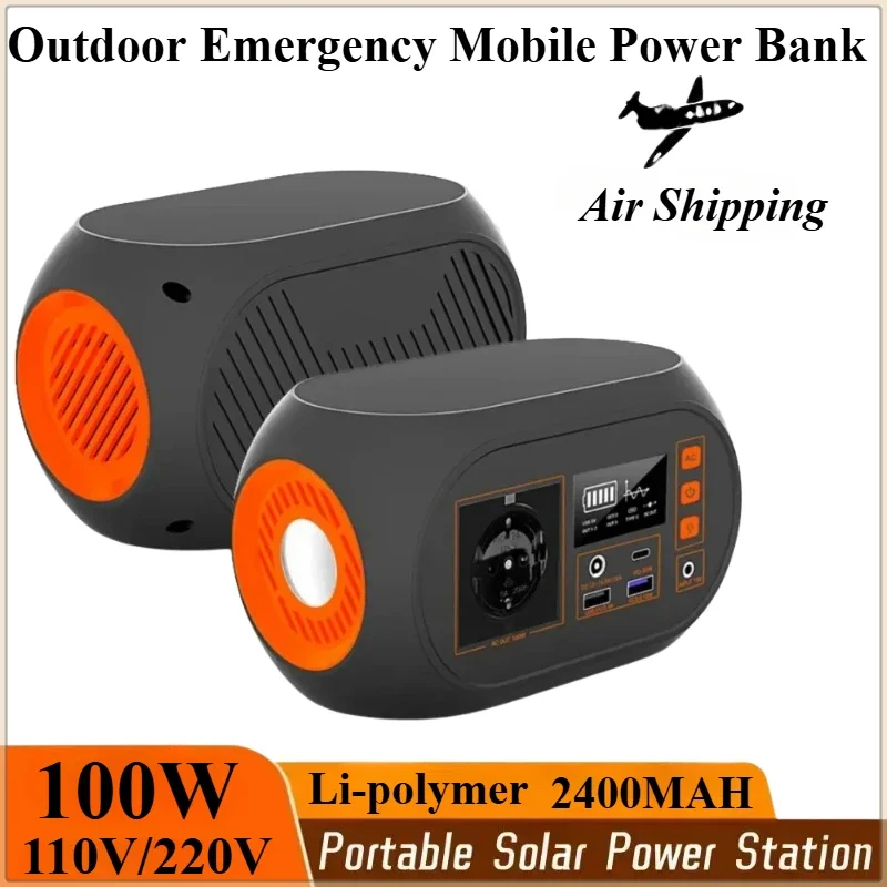 100W Portable Power Station 110V/220V solar generetor 24000mAh Li-polymer Battery Outdoor Emergency Mobile Power Bank Camping