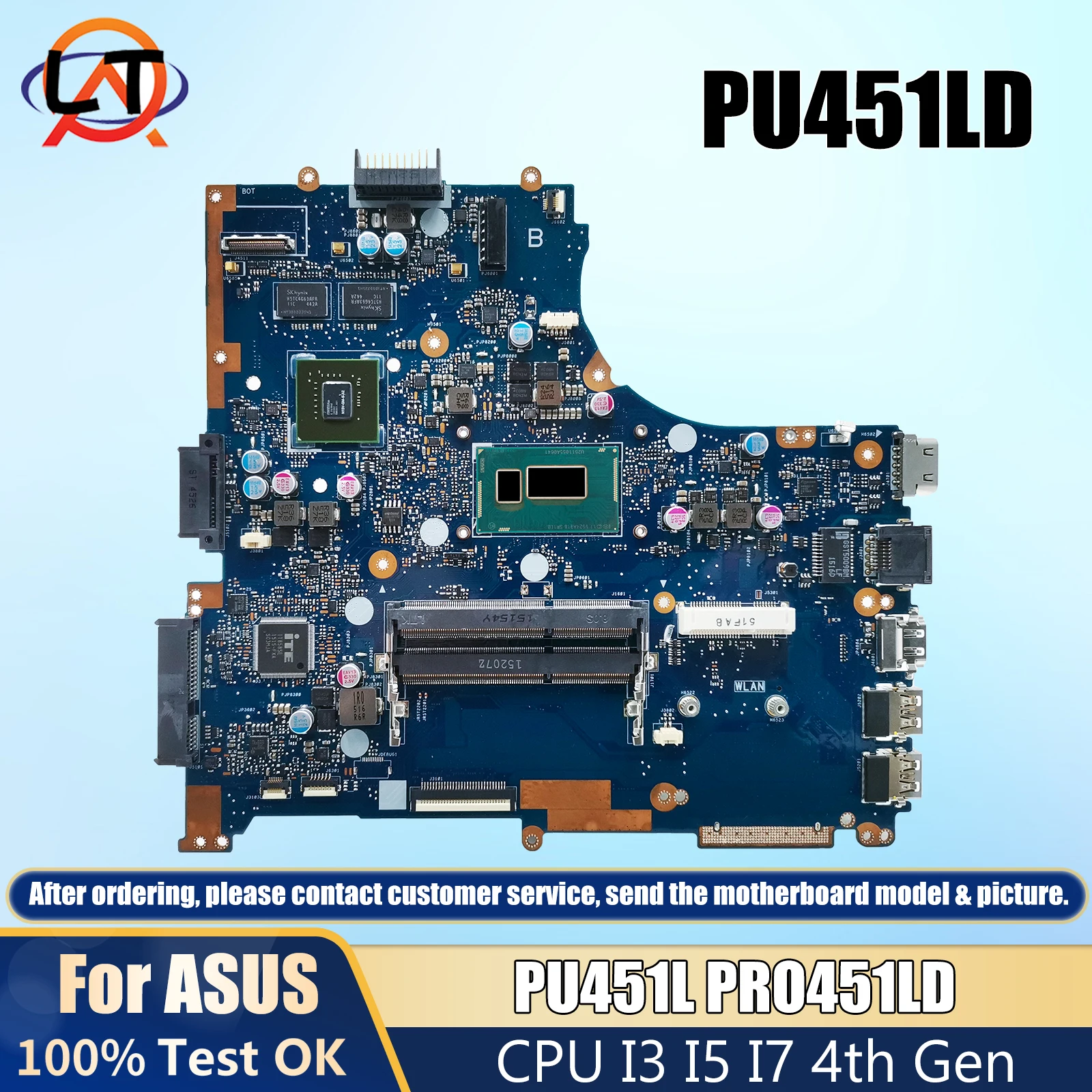 

PU451L Mainboard For ASUS PRO ESSENTIAL PU451LD PRO451LD Laptop Motherboard CPU I3 I5 I7 4th Gen GT820M DDR3L