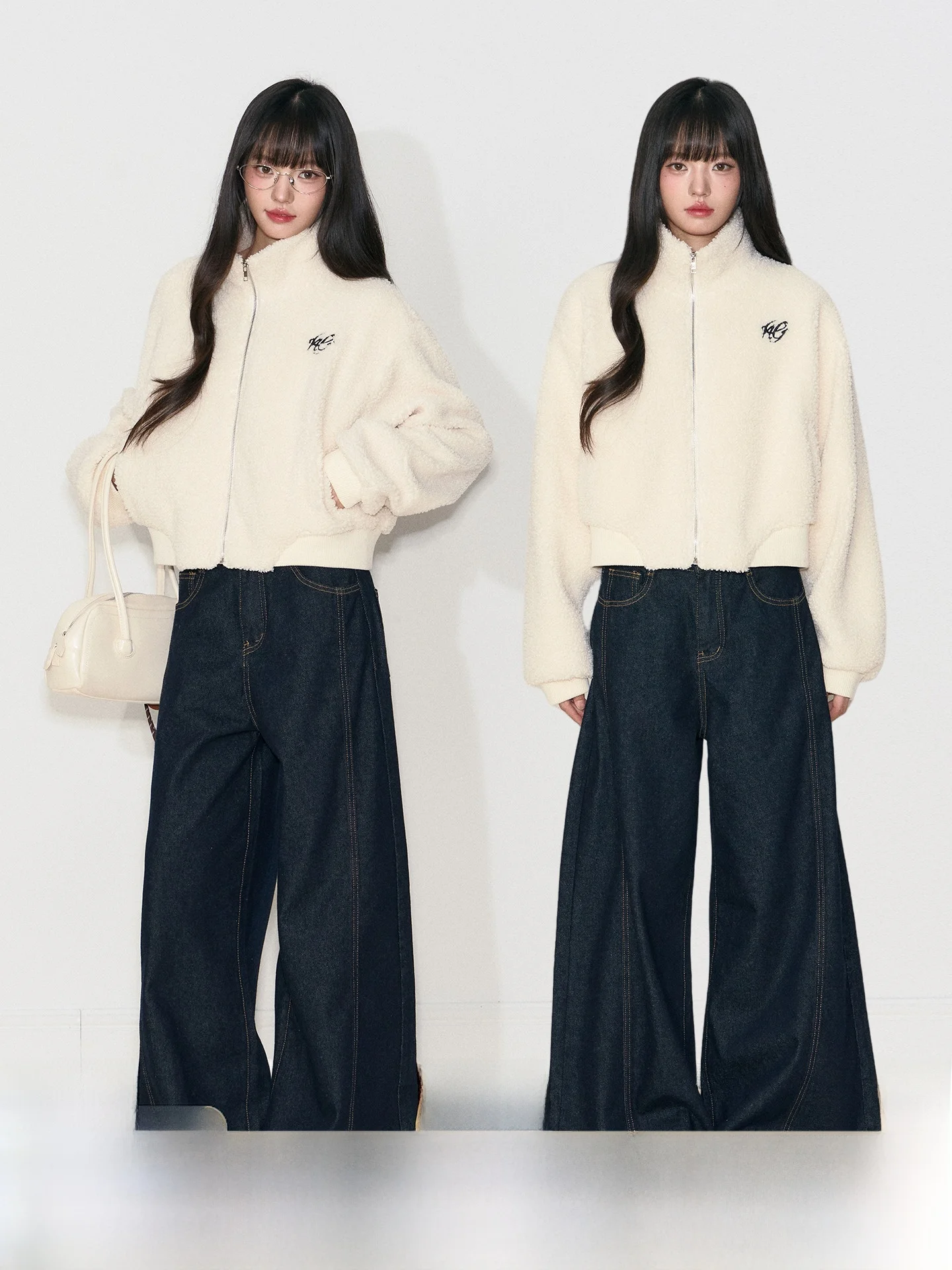 

NANGOON Original Design Winter ort Lamb Fur Collar Korean Sle Super Beautiful Basic Versatile Women's Casual Coat