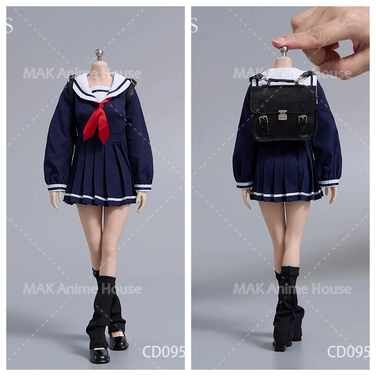 CDtoys CD095 1/6 College Feng Shui Handsuit Short Dress JKStudent Set Clothes Model Fit 12''Soldier Action Figure Body