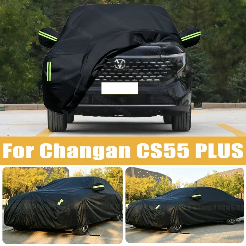Car Cover Outdoor Protection Full Exterior Snow Cover Sunshade Dustproof Protection Cover Universal For Changan CS55 PLUS