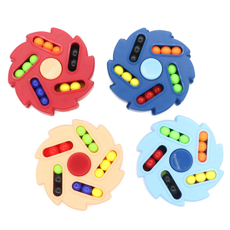 New Ten-sided Rotation Finger Magic Beans Spin Bead Puzzles Game Gyro Antistress Learning Educational Magic Disk For Children