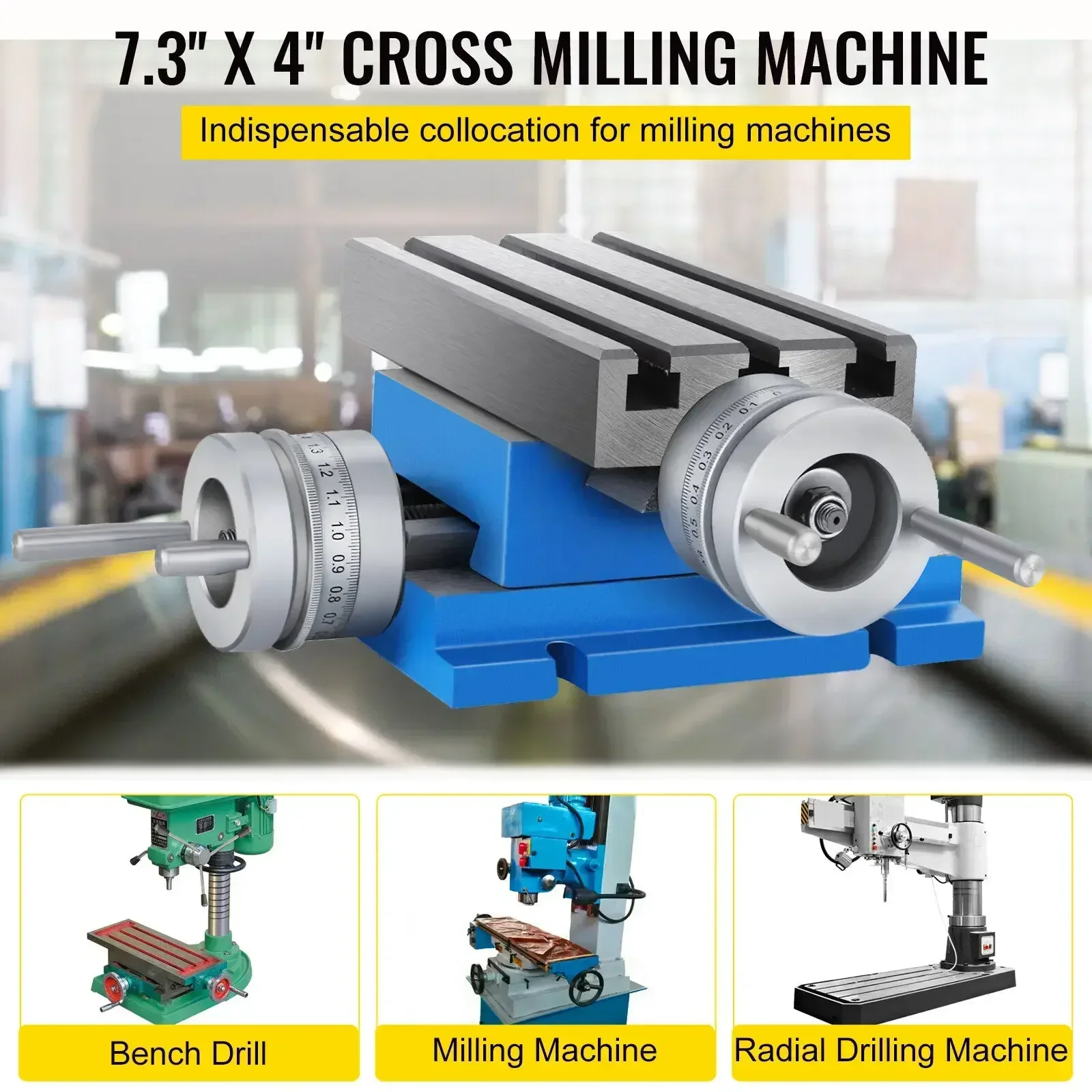 VEVOR Milling Machine Work Table Slide Cross Compound Slide Milling Table High Precision 2 Axis Compound Precision