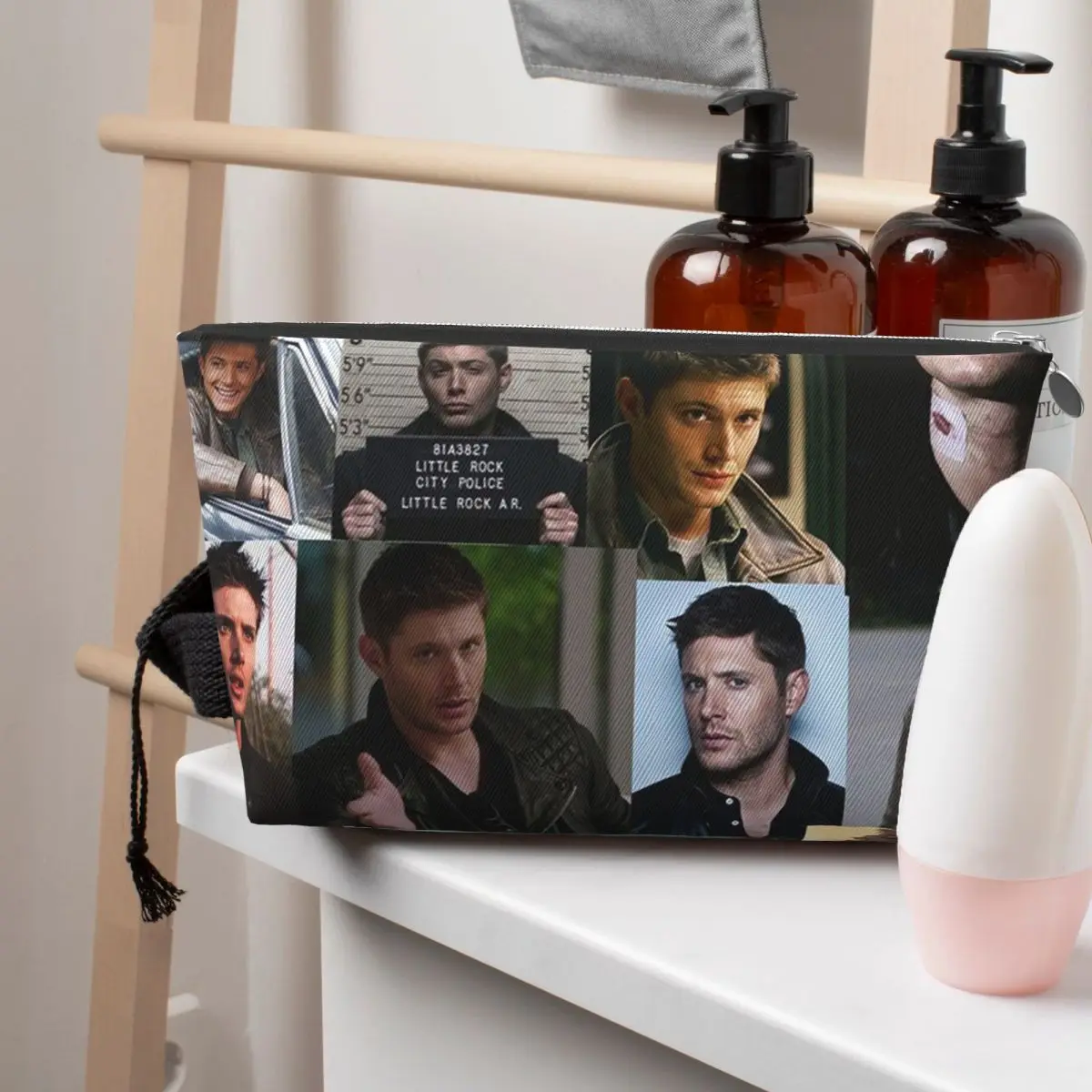 

Dean Winchester Women Cosmetic Bag Travel Makeup Organizer Pouch Toiletry Storage Dopp Kit Case