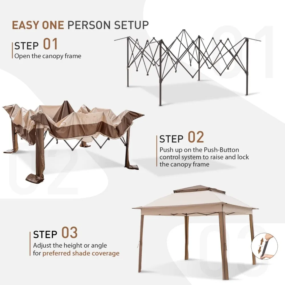 Pop-Up Instant Prieel Tent Met Klamboe Buitenschuilplaats Met Vierkante Meter Schaduw