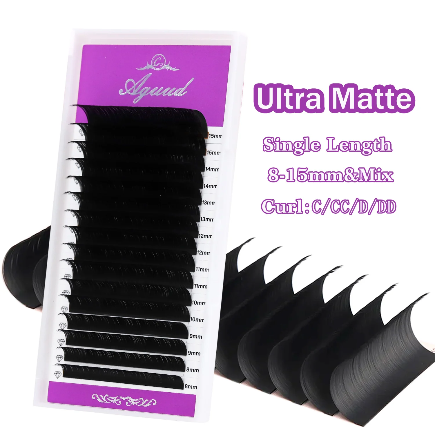 

AGUUD Super Matte Black Eyelash Extensions Soft Premium Classic Lash False Russian Volume Lashes Mink Cashmere Eyelash Extension