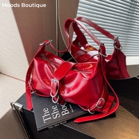 Vintage Fashion Women Shoulder Crossbody Bags Y2K Belt Design Solid Color Underarm Bag 2024 Luxury Designer Purses And Handbags