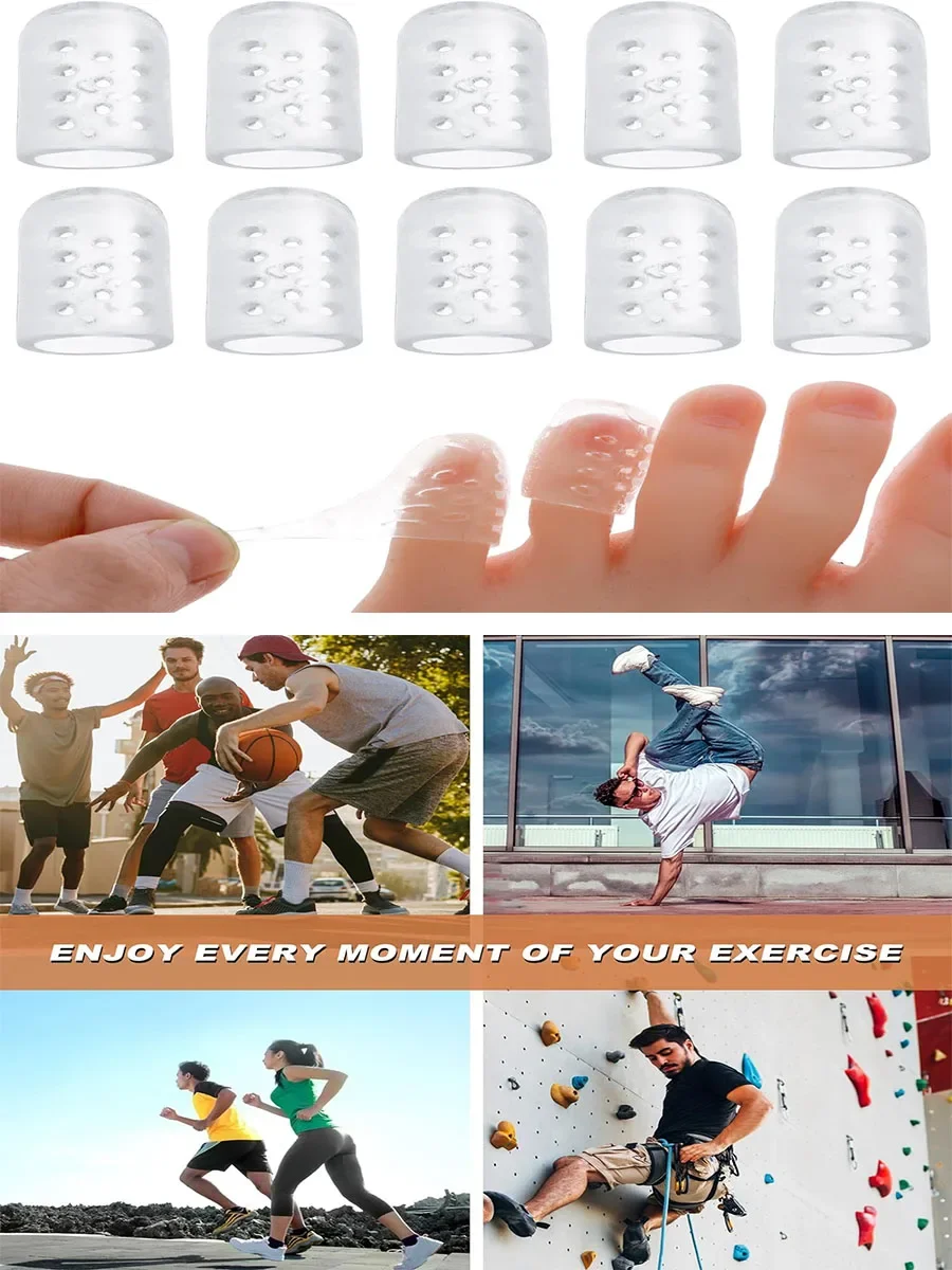 1-75 Pairs of Transparent Breathable Silicone Toe Protectors, Prevent Blisters, Calluses, and Corns, Comfortable and Highly Elastic