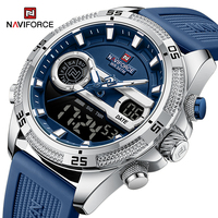 NAVIFORCE Analog Digital Fashion Men Watches Dual Display Multifunction Sport Waterproof Luminous Silicone Strap Male Wristwatch