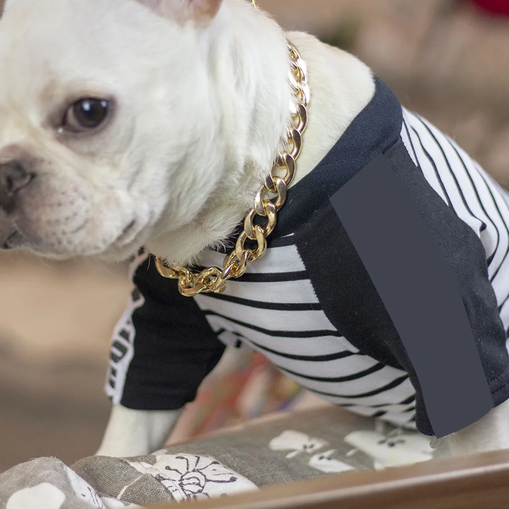 

Dog Necklace Pet Chain Gold Electroplated Aluminum Round Edge Polished Surface Smooth Daily Gathering Holiday Parties Stylish