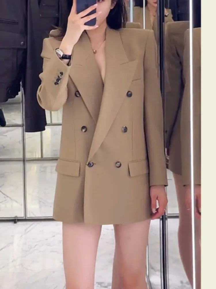 [oein]Maillard Style Fashion Trend This Year: Small Suits With High-end Feel, Explosive Street Khaki Casual Suit Jacket