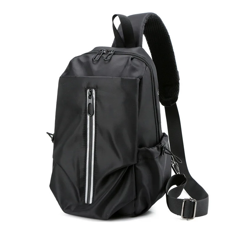 Herenmode borsttas met waterdichte Oxford en USB-oplaadpoort voor reizen, sport, zakelijk werk als Sling Crossbody Bag