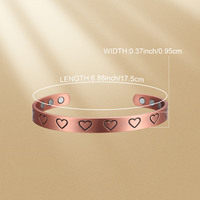 1pc 99.9% copper bracelet Heart pattern,Magnetic therapy ankle bracelet for man and women,simple style Daily wear jewelry gifts