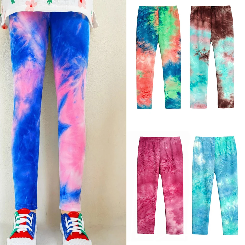

Children's Pants Girls Irregular Colored Casual Pants Spring And Summer Girls Elastic Slim Fit Leggings Baby Girl Pants