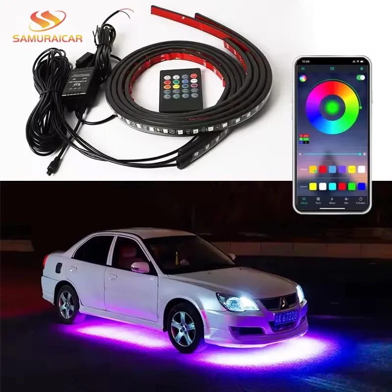 Automotive chassis lights, waterproof, for cars, marathon decoration, LED cold light strip, car bottom modification, universal,