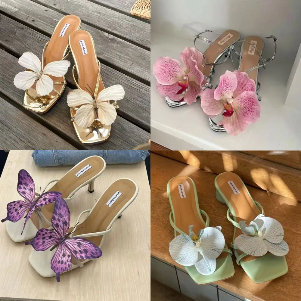 

Sandals Decorations Flower Shoe Accessories Vacation Style DIY Shoe Buckle Butterfly Orchid Shoes Charms Shoe Accessories