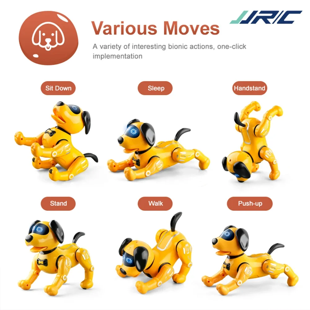 JJRC Funny RC Robot Electronic Dog Stunt Dog Touch-sense Music Song Walking Dancing Animal Robot Dog for Boy Girls Children Toys