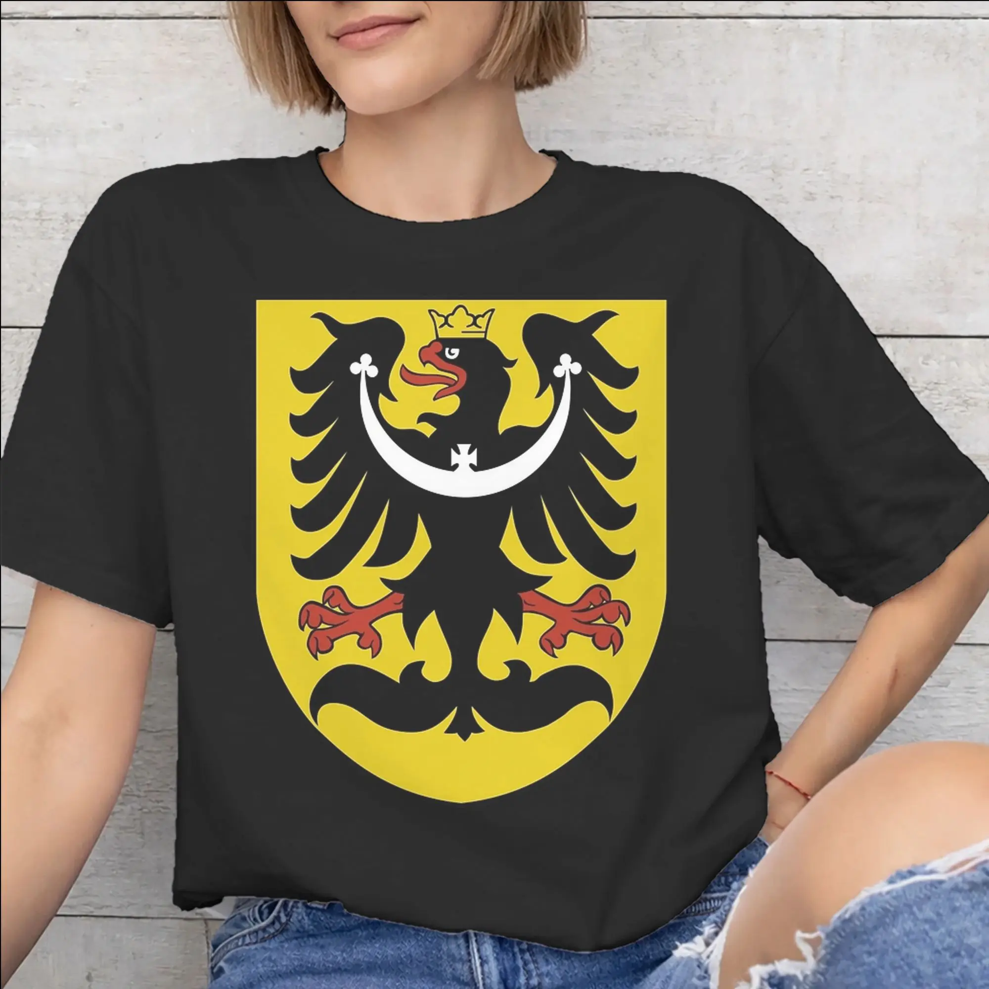 Mens Womens Czech Republic Coat of Arms Shirt Cotton Graphic Tee Shirts  Clothing Outfits