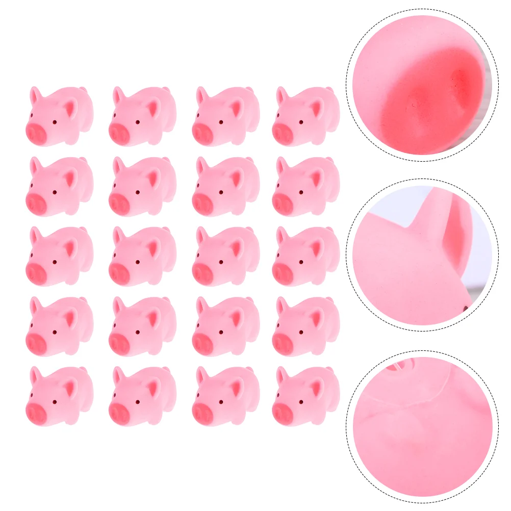 20pcs Adorable Pig Squeak Toys Fun Sensory Toy Anxiety Relief Toys (Pink) squeeze toy decompression toys