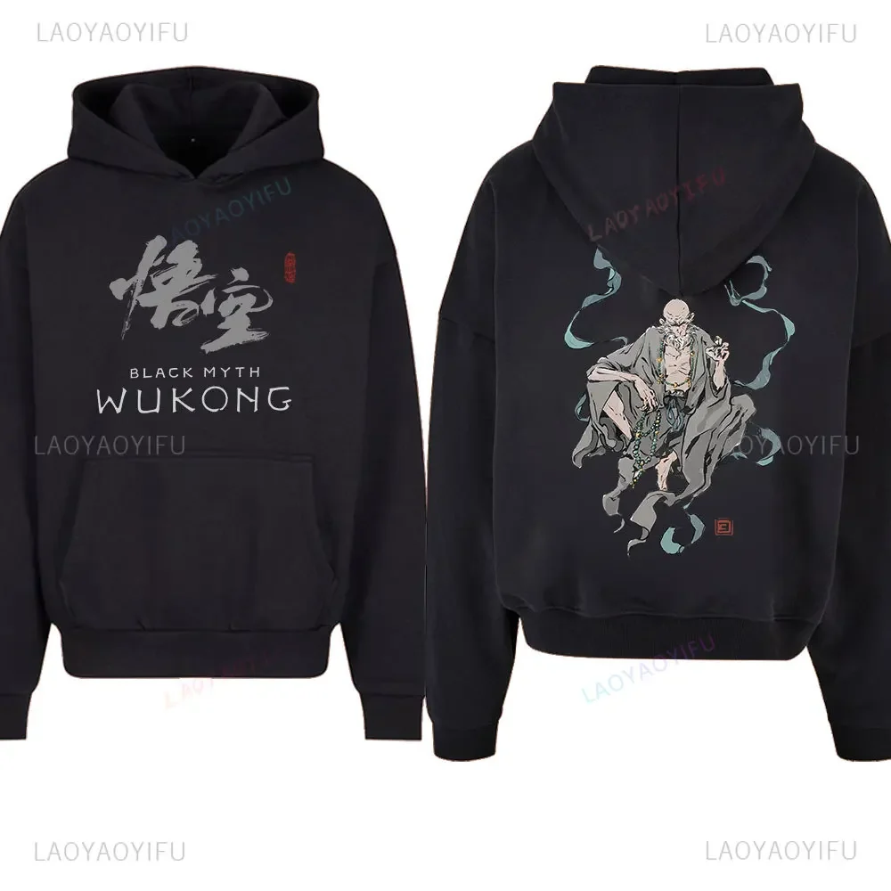 Mito nero Wukong Stampa grafica Felpa con cappuccio da uomo a maniche lunghe Novità cinese Mitologia Gioco Liquidazione Mostro Felpa con cappuccio Giocatore di gioco Top