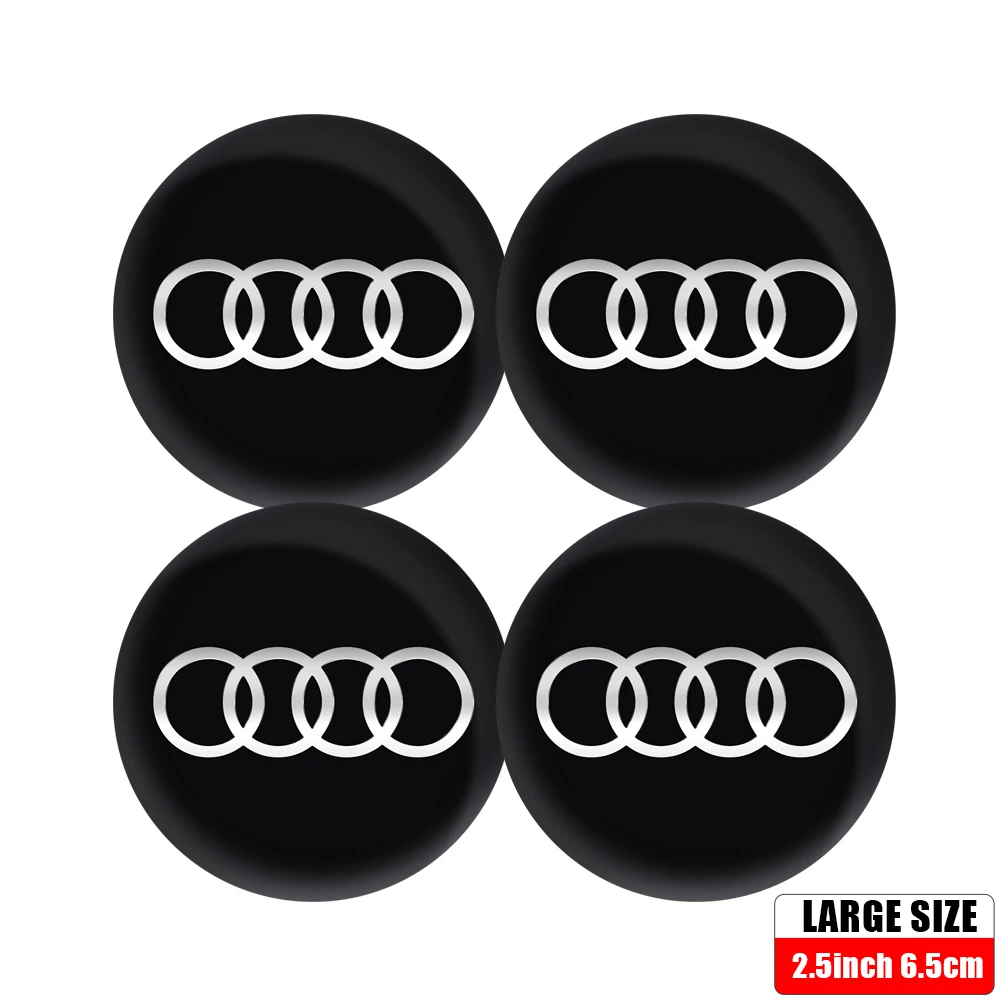 56/60/65MM Auto-Radnabenkappen Auto-Emblem Reifenmittenabdeckungen Zubehör für Audi A1 A2 A3 A4 A5 A6 A7 A8 Quattro Sline RS Q2 Q3