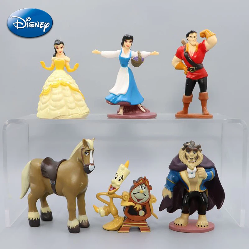 Disney Beauty and the Beast Kawaii Model Dolls Cartoon Belle Figurine Party Cake DIY Decorations Ornament Doll Kids Xmas Gifts