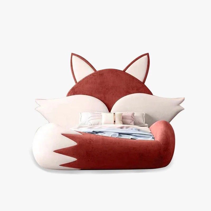 Cartoon animal bed modern simple plush fabric bed