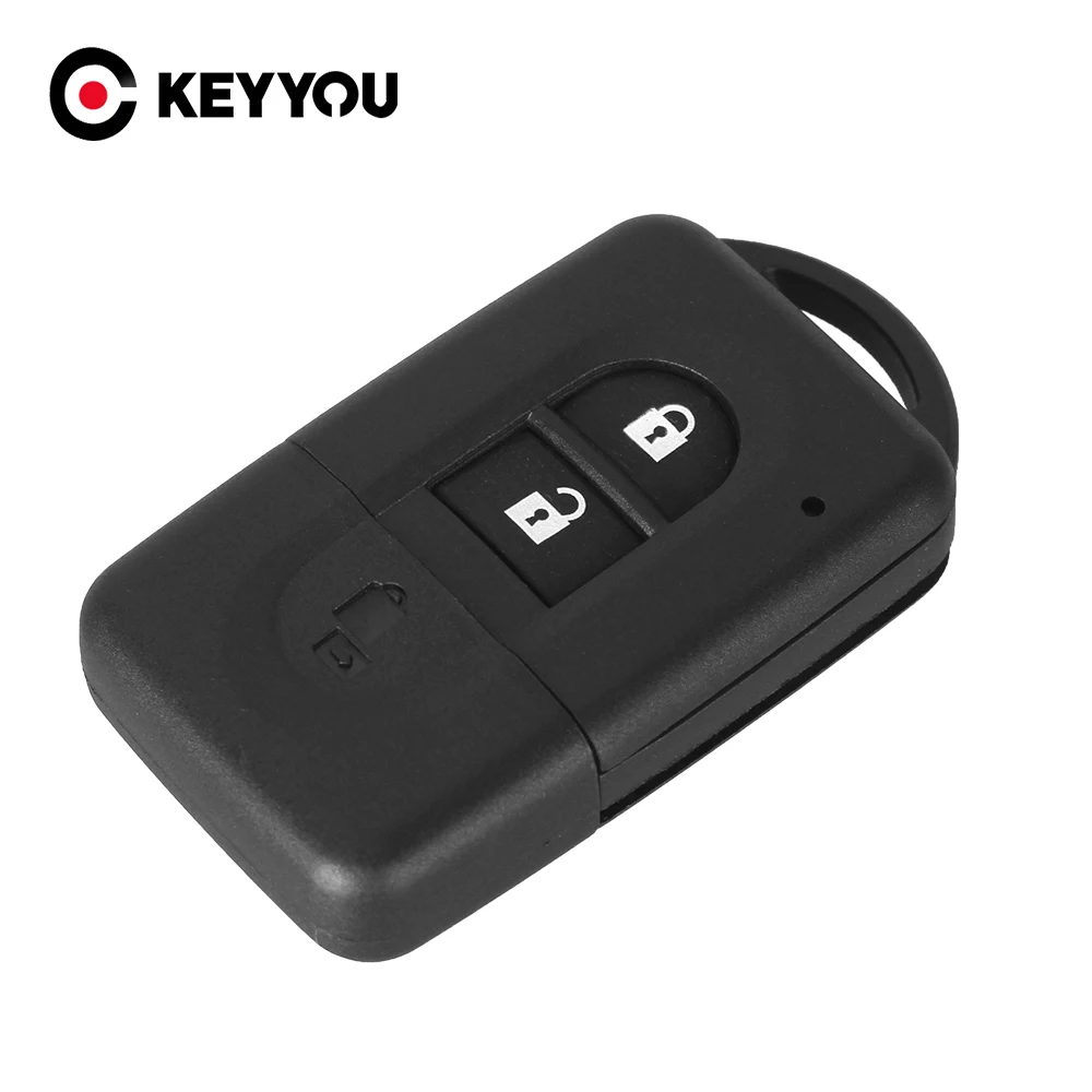 

KEYYOU New Replacement Remote Key Shell Case Fob Keyless Entry 2 Button for Nissan Micra Xtrail Qashqai Juke Duke