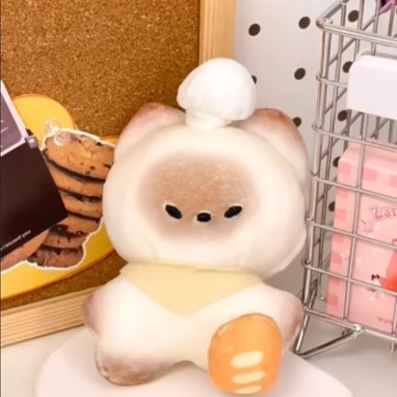 Miniso Cartoon Super Cute Toast Bread Chef Cat Doll Kreatywny breloczek Miękki pluszowy breloczek dla kota Lalka towarzysząca zabawki Prezenty dla dziewczynki