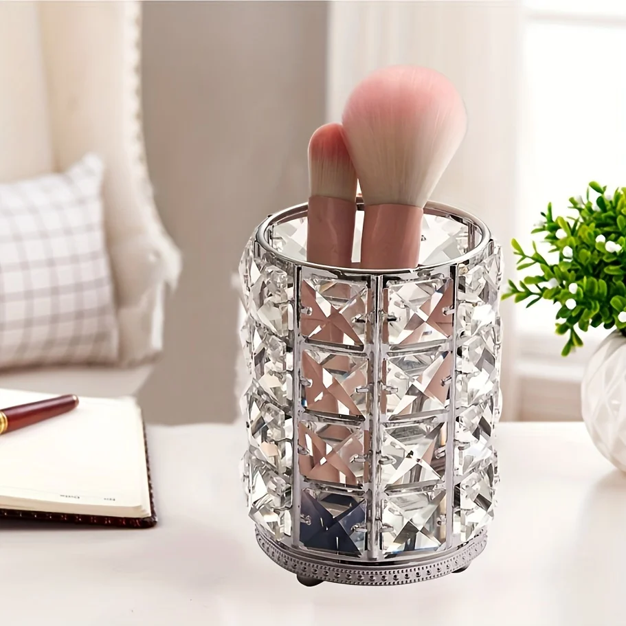 New crystal brush holder European style crystal pen holder makeup brush storage crystal bucket dressing table crystal makeup bru
