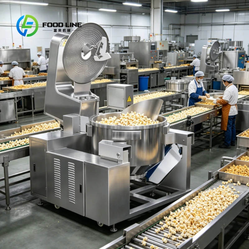 Customized Large Capacity Popcorn Machine Gas/Electric Heating Caramel Butter Flavor Mushroom Butterfly Processing Equipment